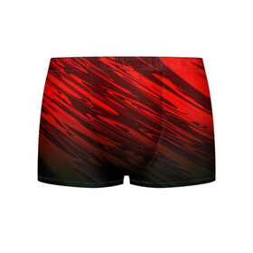 Мужские трусы 3D с принтом Размытие красок в городе Новоалтайск, 50% хлопок, 50% полиэстер | классическая посадка, на поясе мягкая тканевая резинка | Тематика изображения на принте: абстракция | красный
