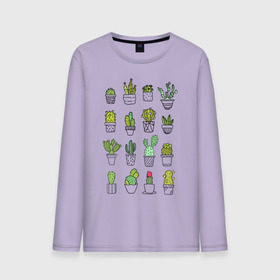 Мужской лонгслив хлопок с принтом cactus в городе Новоалтайск, 100% хлопок |  | cactus | tmblr | tubler | кактус