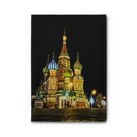 Обложка для автодокументов с принтом Москва в городе Новоалтайск, натуральная кожа |  размер 19,9*13 см; внутри 4 больших “конверта” для документов и один маленький отдел — туда идеально встанут права | kremlin | moscow | russia | город | кремль | москва | ночь | огни | река