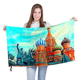 Флаг 3D Moscow Russia: в городе Новоалтайск, 100% полиэстер | плотность ткани — 95 г/м2, размер — 67 х 109 см. Принт наносится с одной стороны | kremlin | moscow | russia | город | кремль | москва | ночь | огни | река