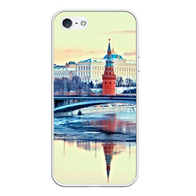 Чехол для iPhone 5/5S матовый с принтом Река Москва в городе Новоалтайск, Силикон | Область печати: задняя сторона чехла, без боковых панелей | Тематика изображения на принте: kremlin | moscow | russia | город | кремль | москва | ночь | огни | река