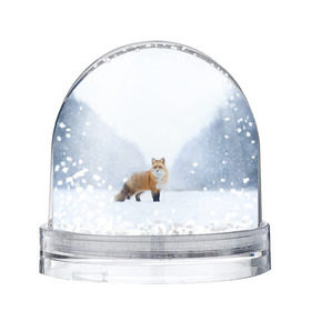 Снежный шар с принтом лесная красотка в городе Новоалтайск, Пластик | Изображение внутри шара печатается на глянцевой фотобумаге с двух сторон | зима | лес | лиса | рыжая | снег | тайга