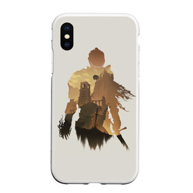 Чехол для iPhone XS Max матовый с принтом Dark Souls воспоминания в городе Новоалтайск, Силикон | Область печати: задняя сторона чехла, без боковых панелей | Тематика изображения на принте: dark souls | воспоминания | двойная экспозиция | магия | меч | развалины | рыцарь