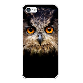 Чехол для iPhone 5/5S матовый с принтом Хищный взор в городе Новоалтайск, Силикон | Область печати: задняя сторона чехла, без боковых панелей | взгляд | глаза | клюв | пернатые | перья | птица | сова | филин | хищник