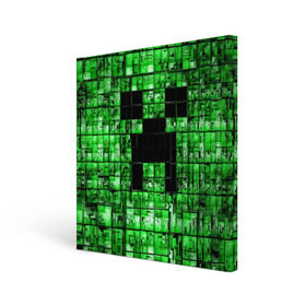 Холст квадратный с принтом Minecraft в городе Новоалтайск, 100% ПВХ |  | game | green | minecraft | игра | игрок | компьютерные игры | майнкрафт