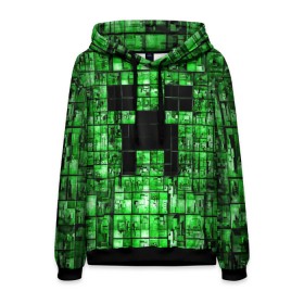 Мужская толстовка 3D с принтом Minecraft в городе Новоалтайск, 100% полиэстер | двухслойный капюшон со шнурком для регулировки, мягкие манжеты на рукавах и по низу толстовки, спереди карман-кенгуру с мягким внутренним слоем. | game | green | minecraft | игра | игрок | компьютерные игры | майнкрафт