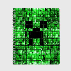 Тетрадь с принтом Minecraft в городе Новоалтайск, 100% бумага | 48 листов, плотность листов — 60 г/м2, плотность картонной обложки — 250 г/м2. Листы скреплены сбоку удобной пружинной спиралью. Уголки страниц и обложки скругленные. Цвет линий — светло-серый
 | game | green | minecraft | игра | игрок | компьютерные игры | майнкрафт