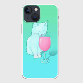 Чехол для iPhone 13 mini с принтом Напиток в городе Новоалтайск,  |  | Тематика изображения на принте: cat | kitty | животные | киса | кот | котенок | котэ | кошка