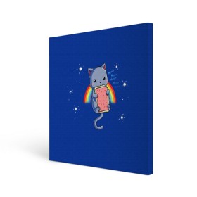 Холст квадратный с принтом Ням Ням Ням в городе Новоалтайск, 100% ПВХ |  | cat | kitty | животные | киса | кот | котенок | котэ | кошка