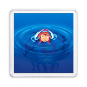 Магнит 55*55 с принтом Ponyo в городе Новоалтайск, Пластик | Размер: 65*65 мм; Размер печати: 55*55 мм | anime | ponyo | аниме | миядзаки | поньо