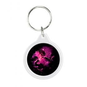 Брелок круглый с принтом Далёкий космос в городе Новоалтайск, пластик и полированная сталь | круглая форма, металлическое крепление в виде кольца | 