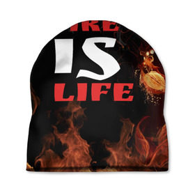 Шапка 3D с принтом Fire is life (Огонь это жизнь) в городе Новоалтайск, 100% полиэстер | универсальный размер, печать по всей поверхности изделия | fire | is | life | алфавит | английский | большие | буквы | горит | жар | клевая | надпись | огонь | огонь это жизнь | пламя | пожар | полымя | прикольная | пыл | свет | слово | цитата