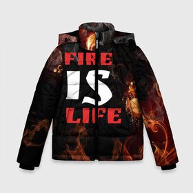 Зимняя куртка для мальчиков 3D с принтом Fire is life (Огонь это жизнь) в городе Новоалтайск, ткань верха — 100% полиэстер; подклад — 100% полиэстер, утеплитель — 100% полиэстер | длина ниже бедра, удлиненная спинка, воротник стойка и отстегивающийся капюшон. Есть боковые карманы с листочкой на кнопках, утяжки по низу изделия и внутренний карман на молнии. 

Предусмотрены светоотражающий принт на спинке, радужный светоотражающий элемент на пуллере молнии и на резинке для утяжки | fire | is | life | алфавит | английский | большие | буквы | горит | жар | клевая | надпись | огонь | огонь это жизнь | пламя | пожар | полымя | прикольная | пыл | свет | слово | цитата