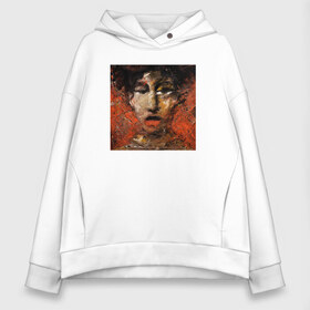 Женское худи Oversize хлопок с принтом HIM Venus Doom в городе Новоалтайск, френч-терри — 70% хлопок, 30% полиэстер. Мягкий теплый начес внутри —100% хлопок | боковые карманы, эластичные манжеты и нижняя кромка, капюшон на магнитной кнопке | heartagram | him | love metal | ville valo | вилле вало | хим
