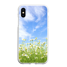 Чехол для iPhone XS Max матовый с принтом Ромашковое поле в городе Новоалтайск, Силикон | Область печати: задняя сторона чехла, без боковых панелей | желтый | красный | любовь | новинки | подарок | розы | сердце | текстура | тюльпаны | цветы