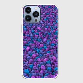 Чехол для iPhone 13 Pro Max с принтом Загадочные совы в городе Новоалтайск,  |  | Тематика изображения на принте: птица | птицы | синий | сиреневый | сова | толпа | филин | фиолетовый