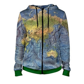 Женская толстовка 3D на молнии с принтом Карта в городе Новоалтайск, 100% полиэстер | длина до линии бедра, манжеты и пояс оформлены мягкой тканевой резинкой, двухслойный капюшон со шнурком для регулировки, спереди молния, по бокам два кармана | география | земля | мир