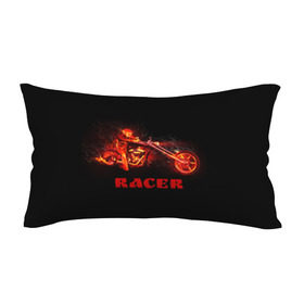 Подушка 3D антистресс с принтом Racer (гонщик) в городе Новоалтайск, наволочка — 100% полиэстер, наполнитель — вспененный полистирол | состоит из подушки и наволочки на молнии | байк | в огне | гонщик | дым | колесо | крутой | мото | мотоцикл | мотоциклист | надпись | огненный | огонь | пламя | полыхает | прикольная | скелет | фон | череп | черный