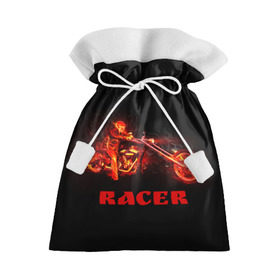 Подарочный 3D мешок с принтом Racer (гонщик) в городе Новоалтайск, 100% полиэстер | Размер: 29*39 см | байк | в огне | гонщик | дым | колесо | крутой | мото | мотоцикл | мотоциклист | надпись | огненный | огонь | пламя | полыхает | прикольная | скелет | фон | череп | черный