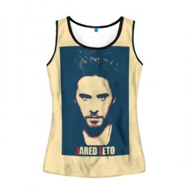 Женская майка 3D с принтом Jared Leto в городе Новоалтайск, 100% полиэстер | круглая горловина, прямой силуэт, длина до линии бедра | 30 seconds to mars | 30 секунд до марса | jared leto | shannon | tomo | джаред лето