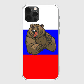 Чехол для iPhone 12 Pro Max с принтом Медведь в городе Новоалтайск, Силикон |  | медведь | триколор | я русский