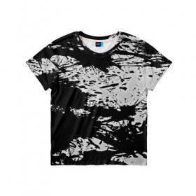 Детская футболка 3D с принтом Черные краски в городе Новоалтайск, 100% гипоаллергенный полиэфир | прямой крой, круглый вырез горловины, длина до линии бедер, чуть спущенное плечо, ткань немного тянется | 