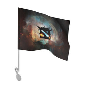 Флаг для автомобиля с принтом Dota II в городе Новоалтайск, 100% полиэстер | Размер: 30*21 см | dota | дота | дота2 | космос | лого
