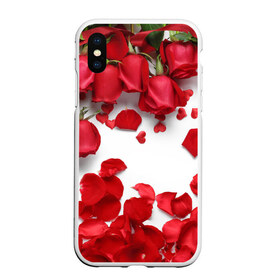 Чехол для iPhone XS Max матовый с принтом Сильные чуства в городе Новоалтайск, Силикон | Область печати: задняя сторона чехла, без боковых панелей | желтый | красный | любовь | новинки | подарок | розы | сердце | текстура | тюльпаны | цветы