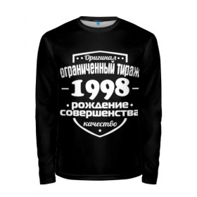 Мужской лонгслив 3D с принтом Рождение совершенства 1998 в городе Новоалтайск, 100% полиэстер | длинные рукава, круглый вырез горловины, полуприлегающий силуэт | 