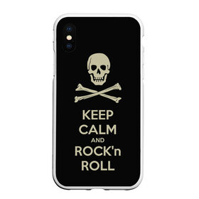 Чехол для iPhone XS Max матовый с принтом Keep Calm and ROCK в городе Новоалтайск, Силикон | Область печати: задняя сторона чехла, без боковых панелей | music | rock | rock and roll | музыка | рок