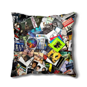 Подушка 3D с принтом Albums в городе Новоалтайск, наволочка – 100% полиэстер, наполнитель – холлофайбер (легкий наполнитель, не вызывает аллергию). | состоит из подушки и наволочки. Наволочка на молнии, легко снимается для стирки | music | rock | rock and roll | музыка | рок