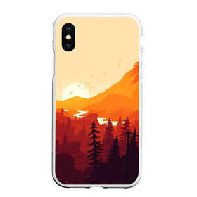 Чехол для iPhone XS Max матовый с принтом Восход в городе Новоалтайск, Силикон | Область печати: задняя сторона чехла, без боковых панелей | горы | лес | природа | река | сосны