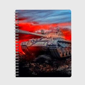 Тетрадь с принтом Tank в городе Новоалтайск, 100% бумага | 48 листов, плотность листов — 60 г/м2, плотность картонной обложки — 250 г/м2. Листы скреплены сбоку удобной пружинной спиралью. Уголки страниц и обложки скругленные. Цвет линий — светло-серый
 | 3d | 9 мая | война | огонь | победа | танк | танкист | техника