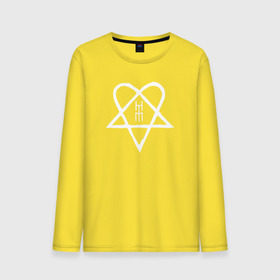 Мужской лонгслив хлопок с принтом HIM. Heartagram (белая) в городе Новоалтайск, 100% хлопок |  | heartagram | him | love metal | ville valo | вилле вало | хим