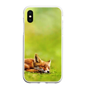 Чехол для iPhone XS Max матовый с принтом Лисичка спит в городе Новоалтайск, Силикон | Область печати: задняя сторона чехла, без боковых панелей | Тематика изображения на принте: fox | животное | зверь | красивая | лес | лис | лиса | лисенок | лисица | лисичка | мех | патрикеевна | песец | плутовка | прикольная | природа | рыжая | рыжий цвет | сказка | хвост | хитрая | хищник