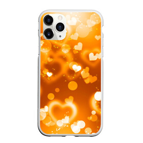 Чехол для iPhone 11 Pro Max матовый с принтом Сердечки в золоте в городе Новоалтайск, Силикон |  | желтый | золотое | сердечки | яркий