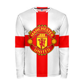 Мужской лонгслив 3D с принтом Manchester united в городе Новоалтайск, 100% полиэстер | длинные рукава, круглый вырез горловины, полуприлегающий силуэт | 3д | fc | manchester united | mu | англия | британия | игра | канониры | красные дьяволы | лондон | манчестер | мю | флаг | флаг британии | футбол | эмблема