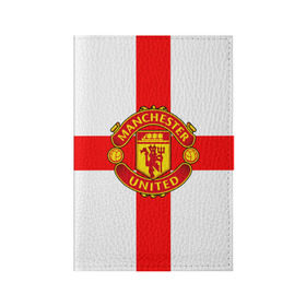 Обложка для паспорта матовая кожа с принтом Manchester united в городе Новоалтайск, натуральная матовая кожа | размер 19,3 х 13,7 см; прозрачные пластиковые крепления | Тематика изображения на принте: 3д | fc | manchester united | mu | англия | британия | игра | канониры | красные дьяволы | лондон | манчестер | мю | флаг | флаг британии | футбол | эмблема