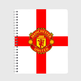 Тетрадь с принтом Manchester united в городе Новоалтайск, 100% бумага | 48 листов, плотность листов — 60 г/м2, плотность картонной обложки — 250 г/м2. Листы скреплены сбоку удобной пружинной спиралью. Уголки страниц и обложки скругленные. Цвет линий — светло-серый
 | 3д | fc | manchester united | mu | англия | британия | игра | канониры | красные дьяволы | лондон | манчестер | мю | флаг | флаг британии | футбол | эмблема