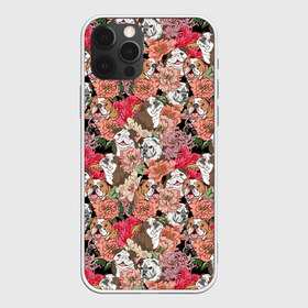 Чехол для iPhone 12 Pro Max с принтом Dogs and flowers в городе Новоалтайск, Силикон |  | boxer | cute | dog | flower | flowers | love | lovely | summer | боксер | бульдог | летний | лето | пес | пионы | собака | собачка | цветочный | цветы
