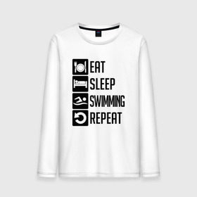 Мужской лонгслив хлопок с принтом Swimming в городе Новоалтайск, 100% хлопок |  | swim | swimming | плавание | пловец