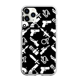 Чехол для iPhone 11 Pro Max матовый с принтом Оружие черный микс в городе Новоалтайск, Силикон |  | граната | гранатомет | детские | детям | иконки | камуфляж | меч | микс | мина | много | мушкет | оружие | пистолет | пулемет | пушка | рпг | силуэт | символ | снайперская винтовка | швейцарский нож