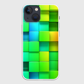 Чехол для iPhone 13 mini с принтом Пазлы в городе Новоалтайск,  |  | абстракция | годнота | зеленый. кубы | пазлы | радуга | яркий