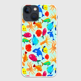 Чехол для iPhone 13 mini с принтом Рыбки в городе Новоалтайск,  |  | 3d | вода | другие | животные | красивые | лето | море | океан | прикольные | природа | разноцветные | рыба | текстуры | цветные | яркие