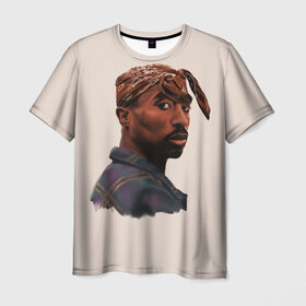 Мужская футболка 3D с принтом Tupac в городе Новоалтайск, 100% полиэфир | прямой крой, круглый вырез горловины, длина до линии бедер | 2pac | rap | shakur | tupac | рэп | тупак | шакур