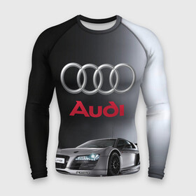 Мужской рашгард 3D с принтом Серебристая Ауди в городе Новоалтайск,  |  | audi | q7 | r8 | авто | автомобиль | ауди | кольца | красивая | крутая | марка | машина | немецкая иномарка | пацанский таз | прикольная | тачка | эмблема