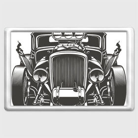 Магнит 45*70 с принтом Hot Rod в городе Новоалтайск, Пластик | Размер: 78*52 мм; Размер печати: 70*45 | авто | автомобиль | классика | машина | огонь | пламя | ретро | род | суперкар | хот