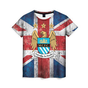 Женская футболка 3D с принтом Manchester city №1! в городе Новоалтайск, 100% полиэфир ( синтетическое хлопкоподобное полотно) | прямой крой, круглый вырез горловины, длина до линии бедер | 3d | manchester city | английская премьер лига | англия | апл | болельщикам | британия | игра | лондон | манчестер | манчестер сити | популярные | прикольные | футбол | футбольный клуб | эмблема