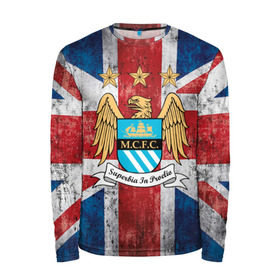 Мужской лонгслив 3D с принтом Manchester city №1! в городе Новоалтайск, 100% полиэстер | длинные рукава, круглый вырез горловины, полуприлегающий силуэт | 3d | manchester city | английская премьер лига | англия | апл | болельщикам | британия | игра | лондон | манчестер | манчестер сити | популярные | прикольные | футбол | футбольный клуб | эмблема