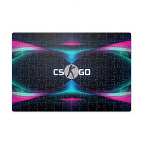 Пазл магнитный 126 элементов с принтом CS GO абстракция в городе Новоалтайск, полимерный материал с магнитным слоем | 126 деталей, размер изделия —  180*270 мм | cs go | абстракция | бирюзовые | войнушка | геометрия | игра | контер страйк | контра | красные | линии | логотип | надпись | онлайн | розовые | стрелялка | террористы | углы | узор | шутер